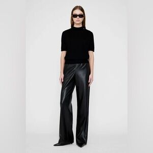 Anine Bing Koa Faux Leather Black Pants